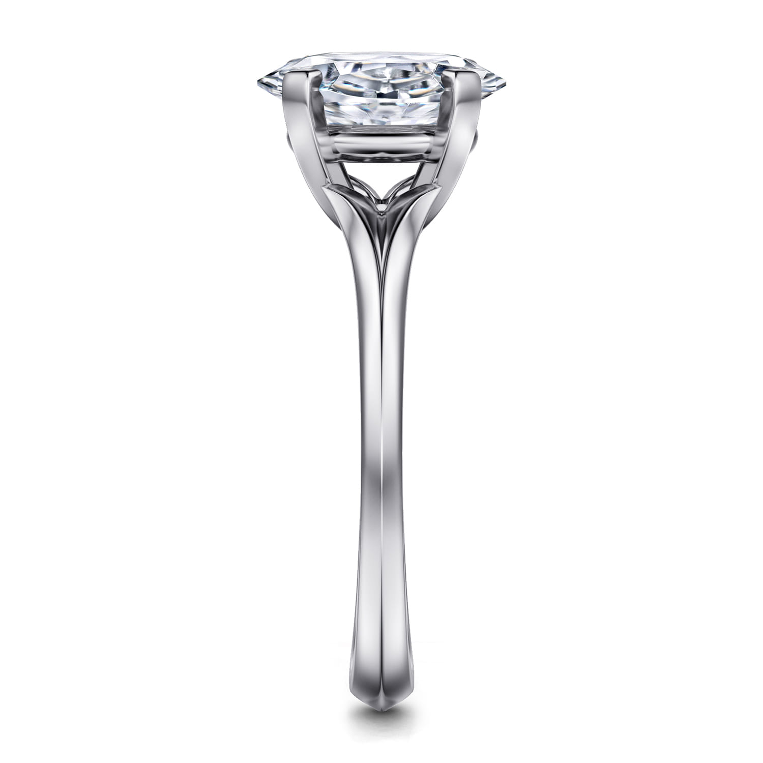 Ellis - 14K White Gold Oval Diamond Engagement Ring - Shot 5