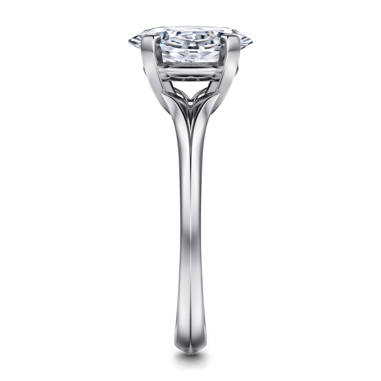 Ellis - 14K White Gold Oval Diamond Engagement Ring - Shot 5