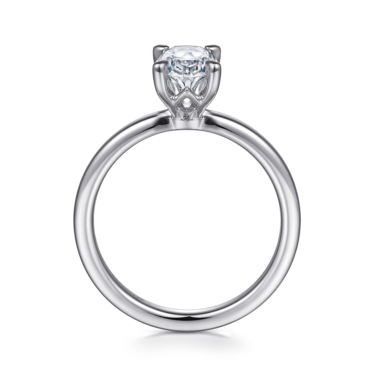 Ali - 14K White Gold Oval Diamond Engagement Ring - Shot 2