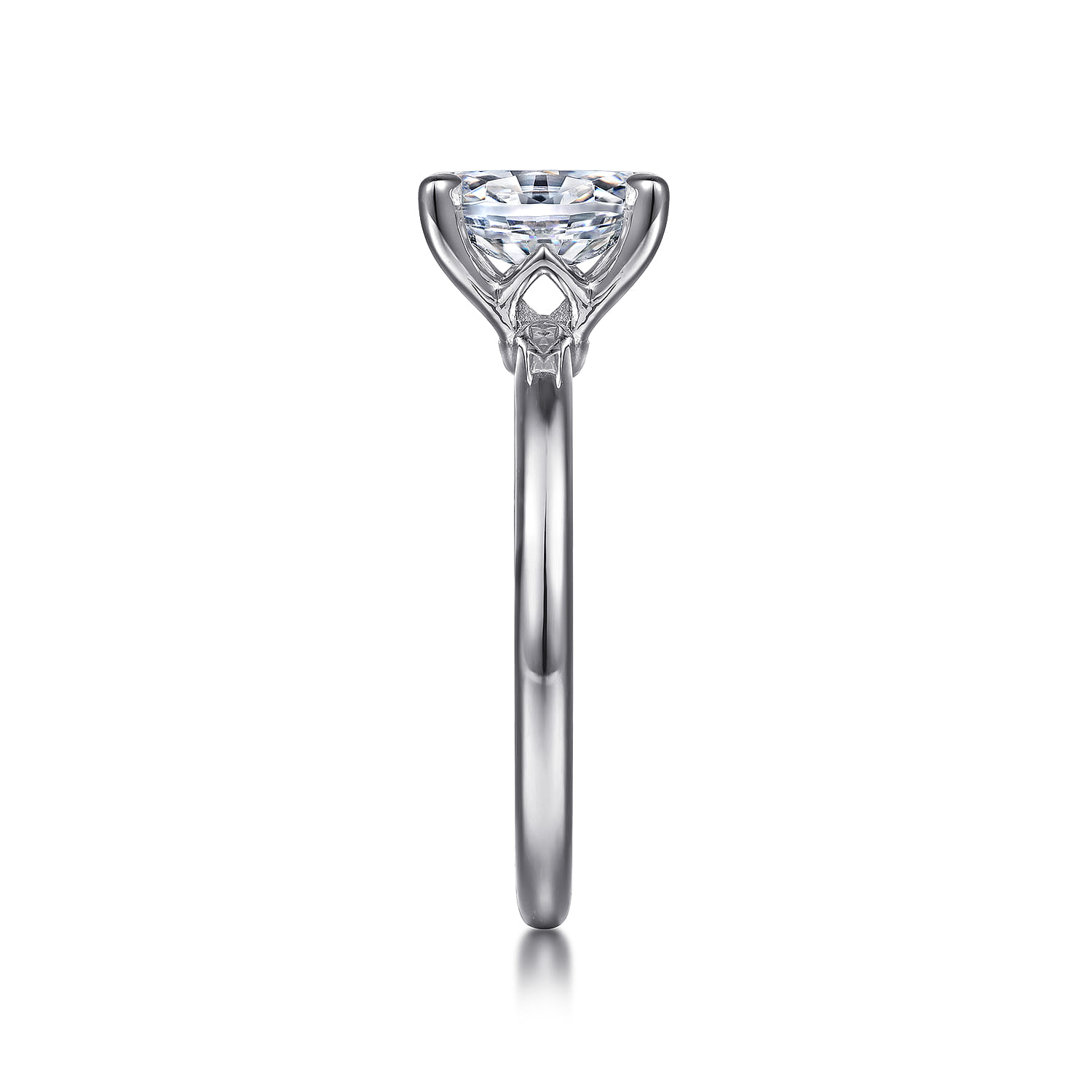 Ali - 14K White Gold Oval Diamond Engagement Ring - Shot 4