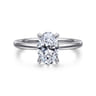 Ali - 14K White Gold Oval Diamond Engagement Ring
