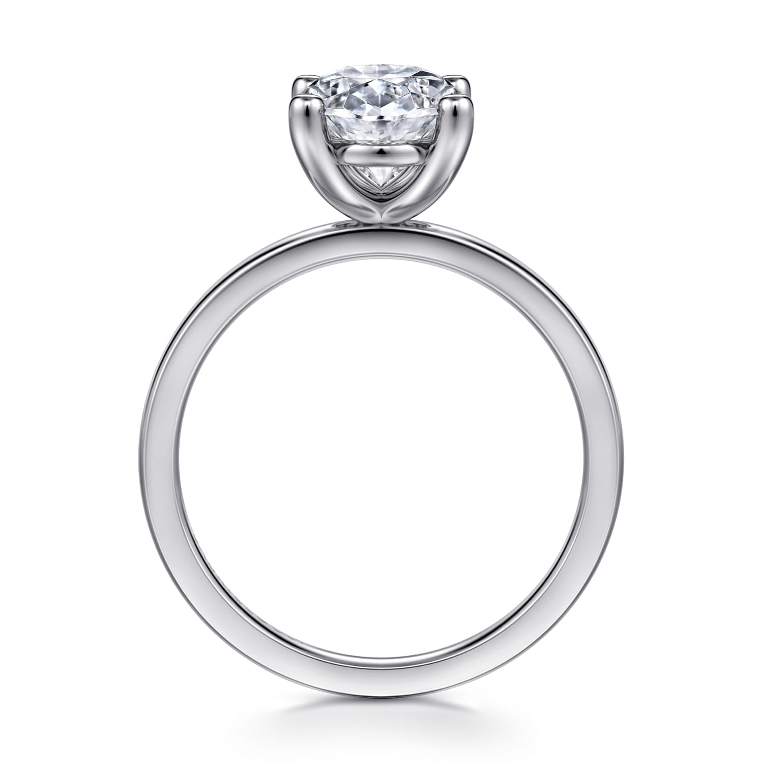 Paula - 14K White Gold Oval Diamond Engagement Ring - Shot 2