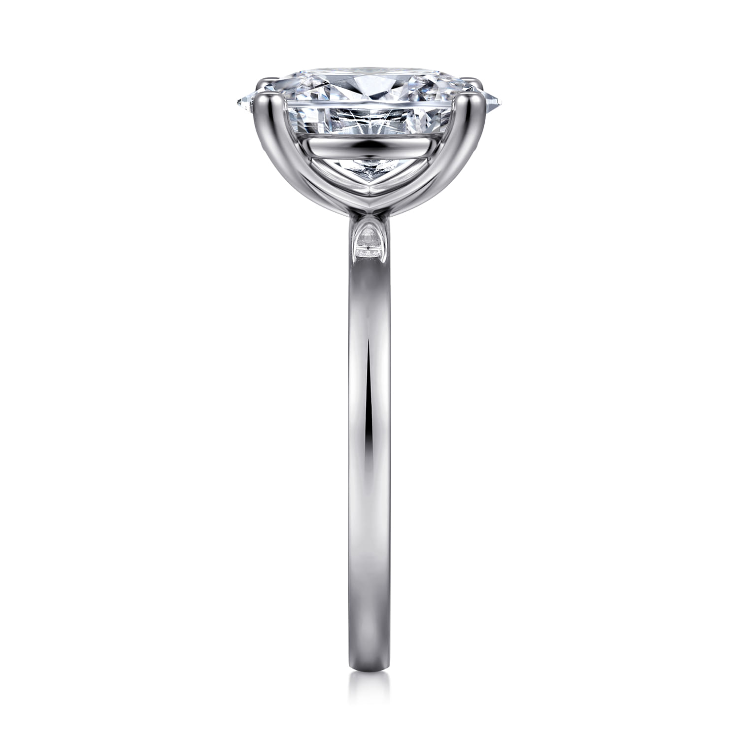 Paula - 14K White Gold Oval Diamond Engagement Ring - Shot 4