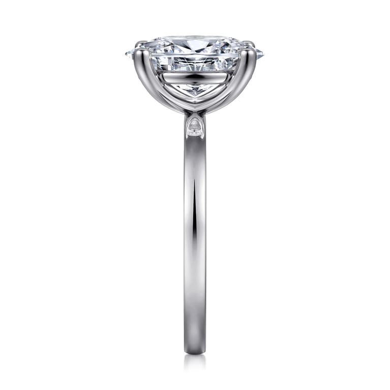 Paula - 14K White Gold Oval Diamond Engagement Ring - Shot 4