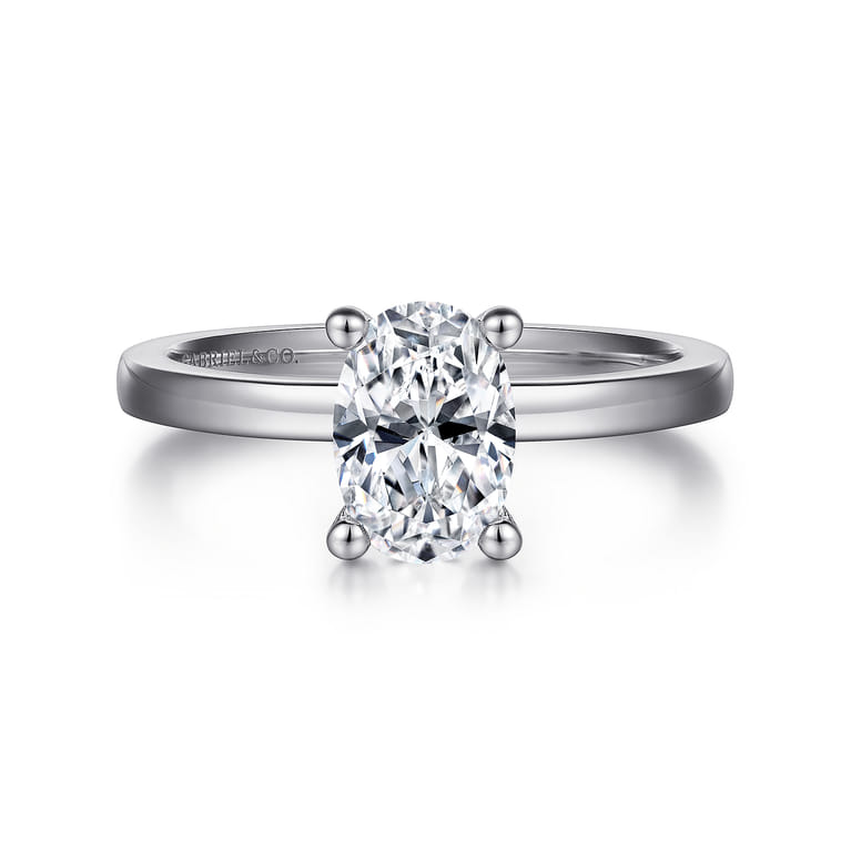 Paula - 14K White Gold Oval Diamond Engagement Ring - Shot 1