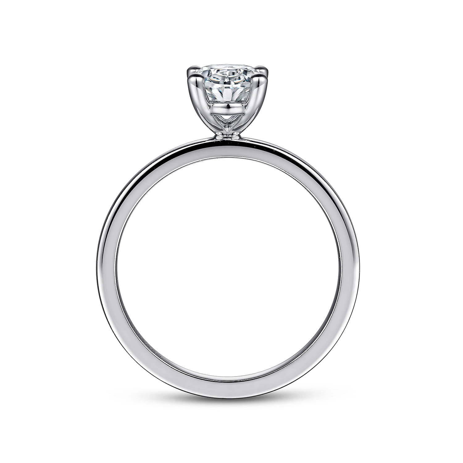Paula - 14K White Gold Oval Diamond Engagement Ring - Shot 2