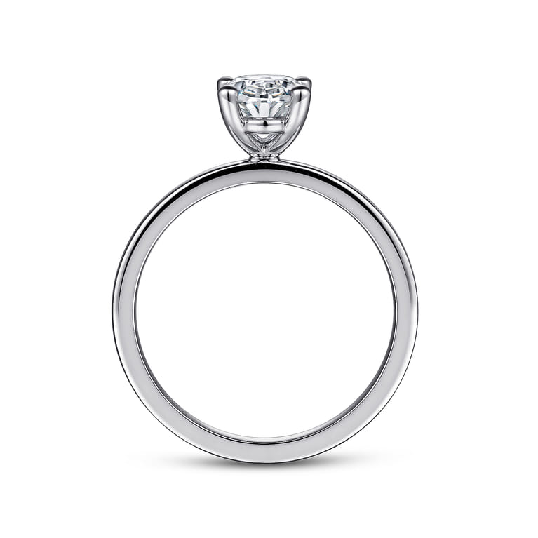 Paula - 14K White Gold Oval Diamond Engagement Ring - Shot 2