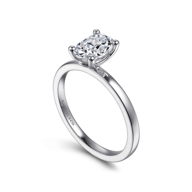 Paula - 14K White Gold Oval Diamond Engagement Ring - Shot 3