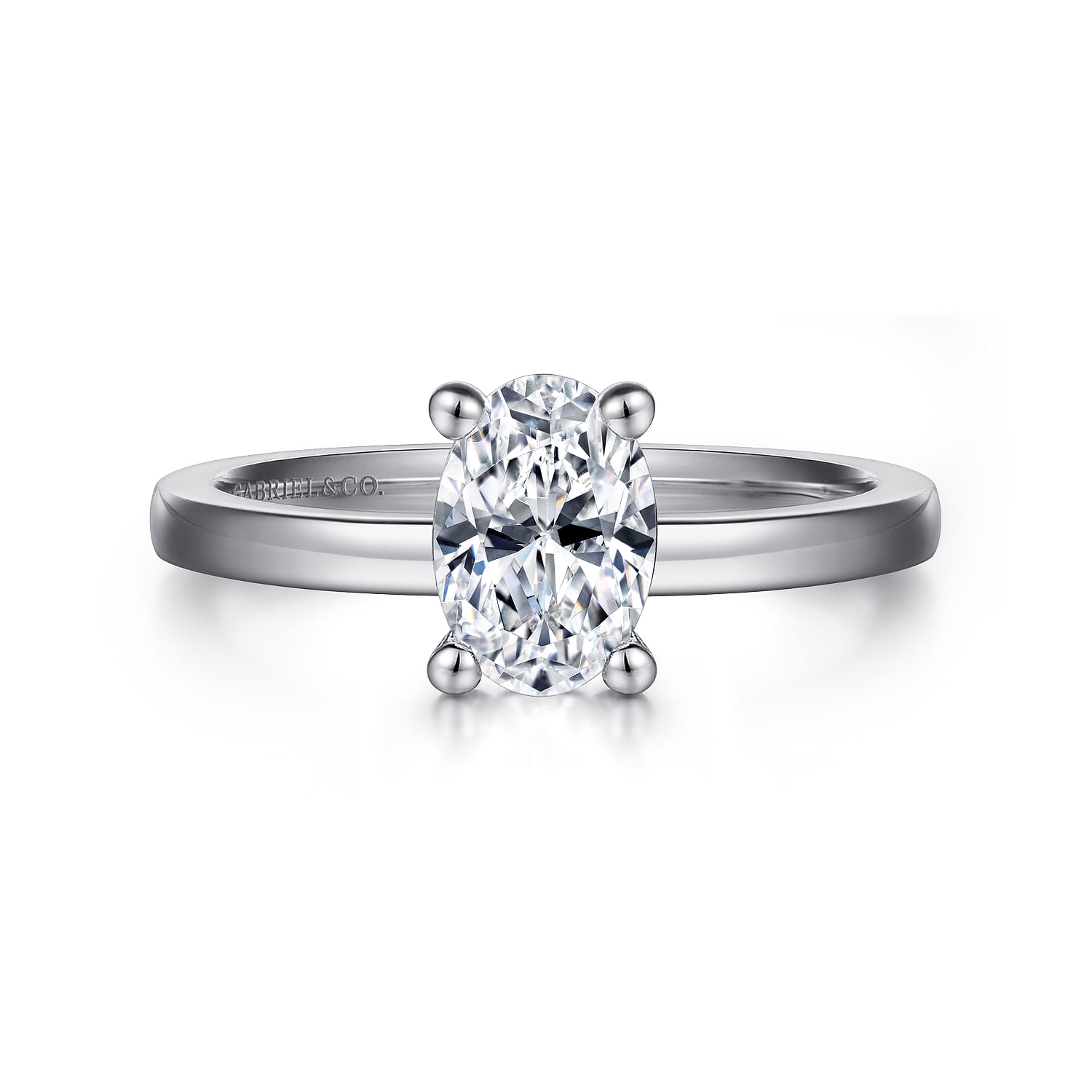 Paula - 14K White Gold Oval Diamond Engagement Ring - Shot 1