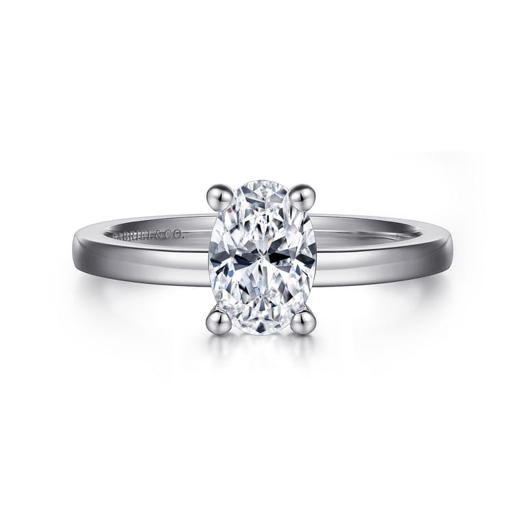 Paula - 14K White Gold Oval Diamond Engagement Ring - Shot 1