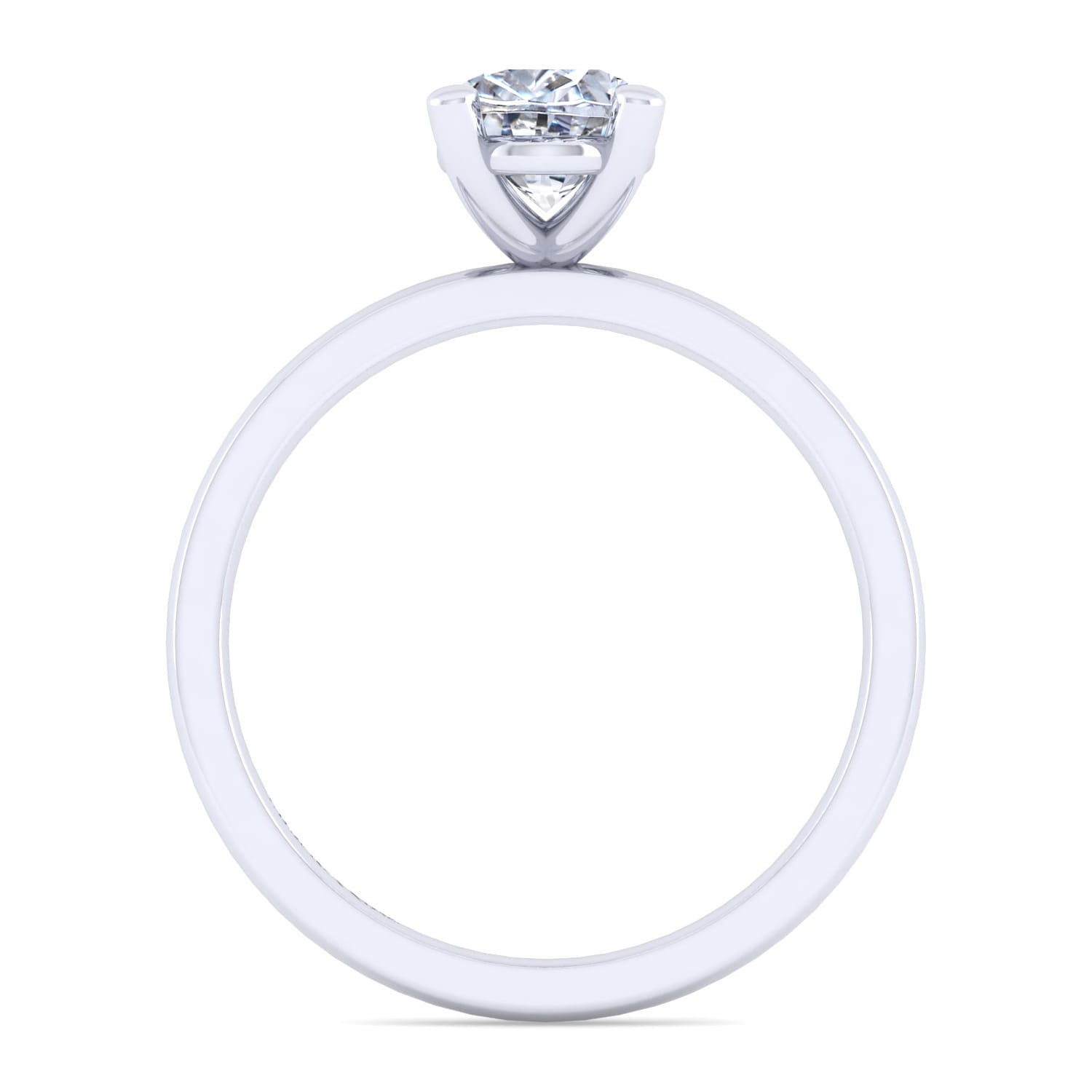 Paula - 14K White Gold Oval Diamond Engagement Ring - Shot 2