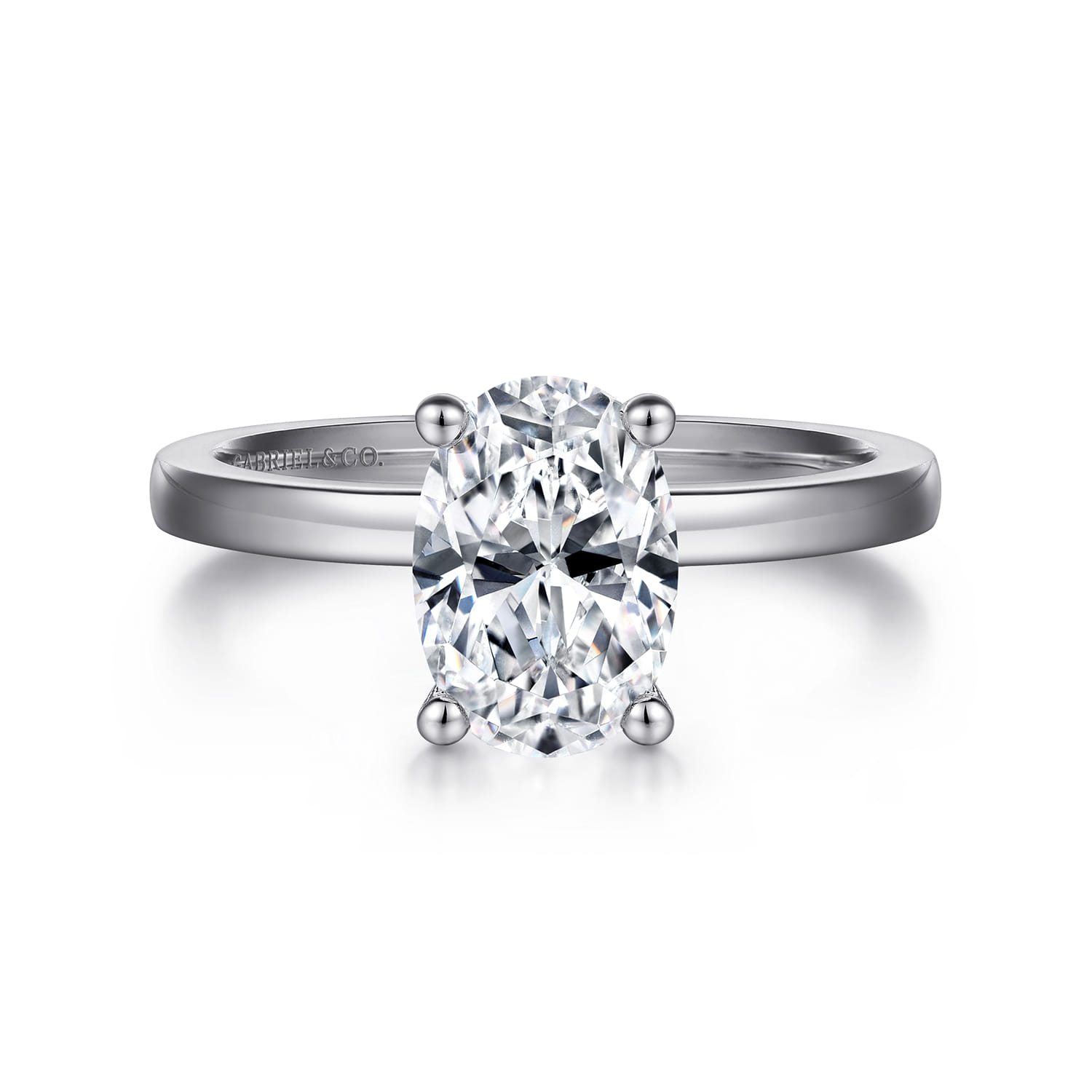 Paula - 14K White Gold Oval Diamond Engagement Ring - Shot 1