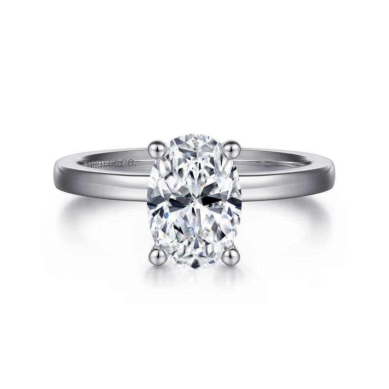 Paula - 14K White Gold Oval Diamond Engagement Ring - Shot 1