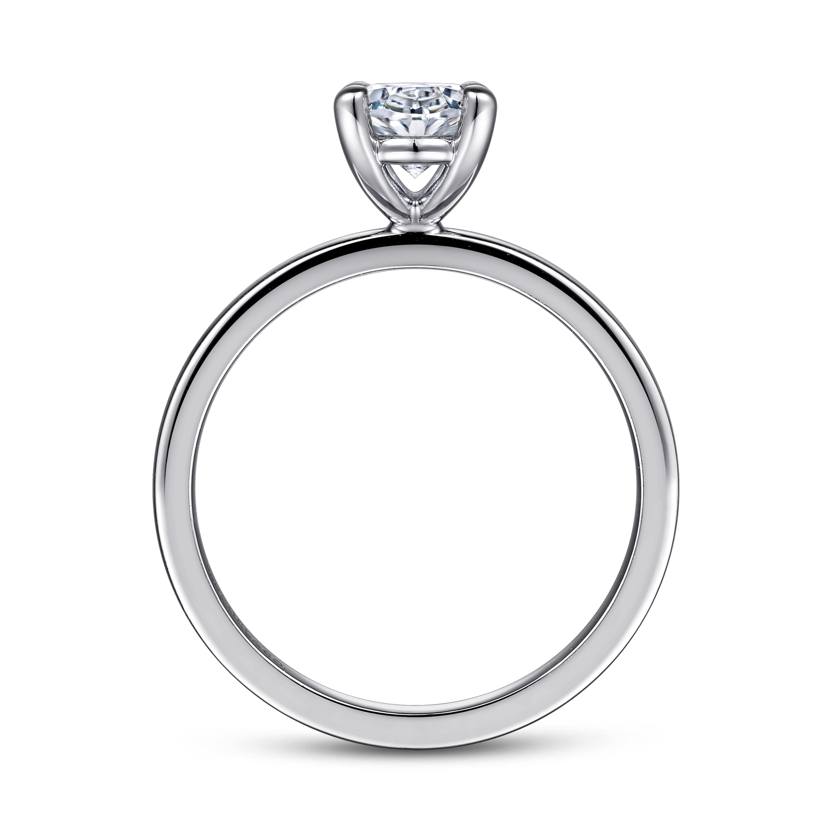 Paula - 14K White Gold Oval Diamond Engagement Ring - Shot 2