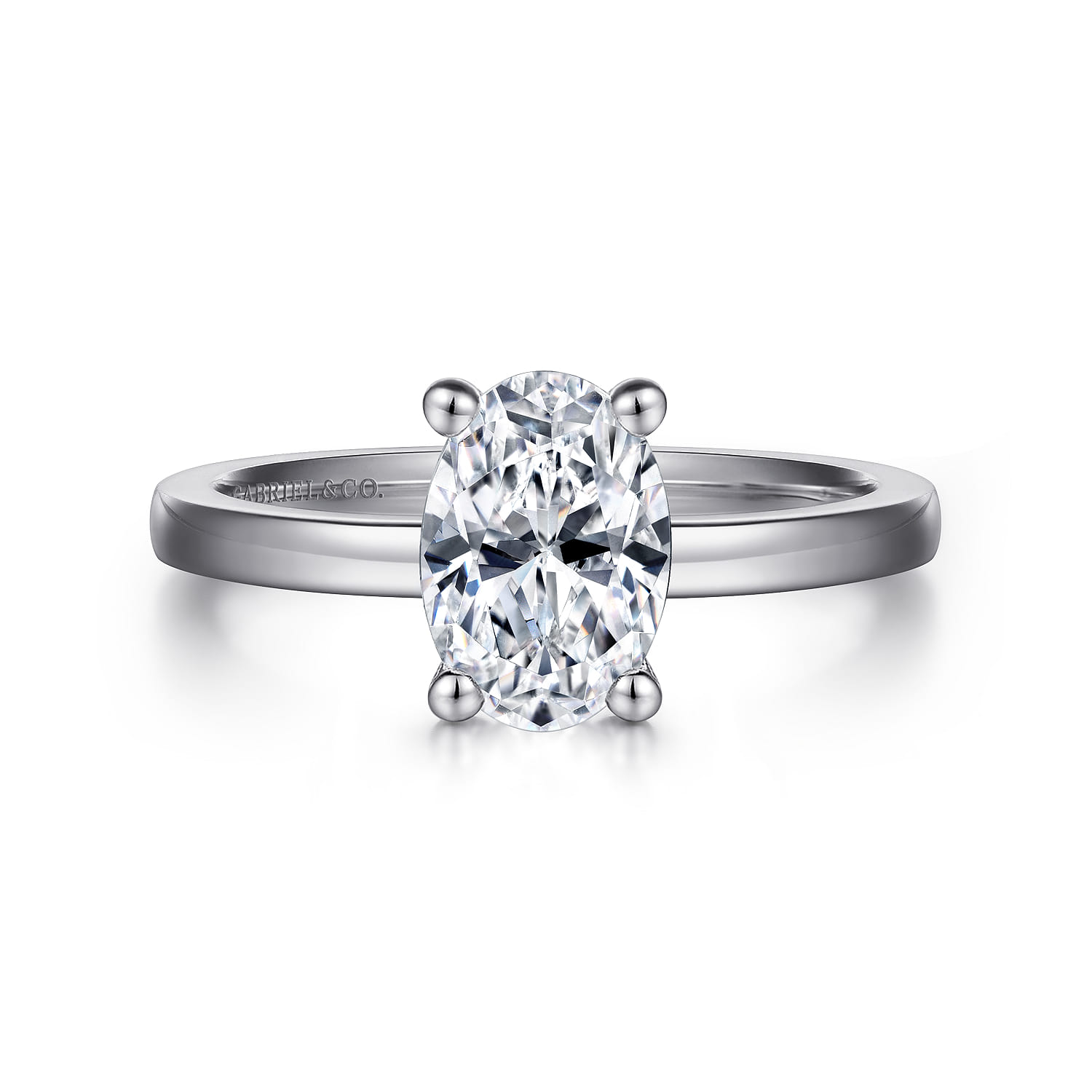 Paula - 14K White Gold Oval Diamond Engagement Ring - Shot 1