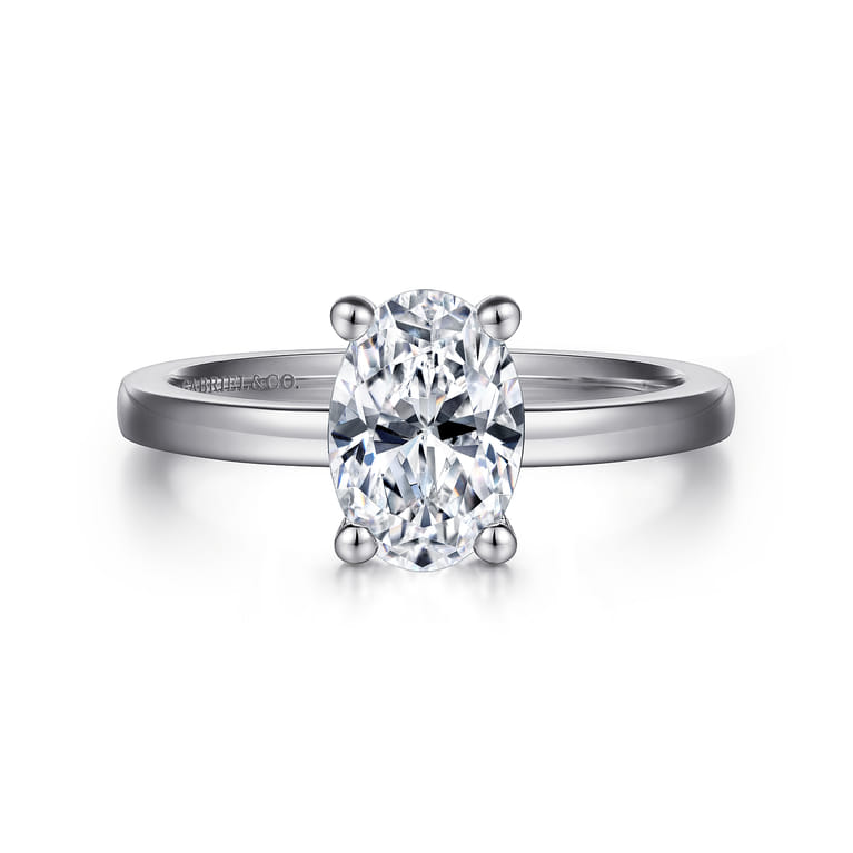 Paula - 14K White Gold Oval Diamond Engagement Ring - Shot 1