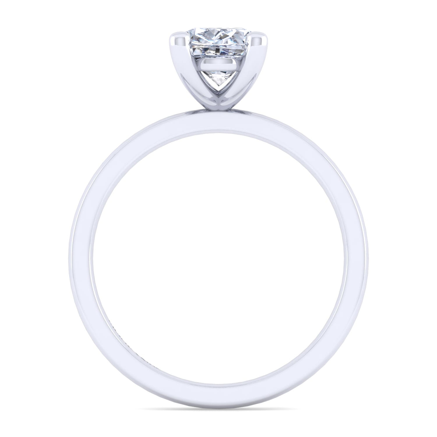 Paula - 14K White Gold Oval Diamond Engagement Ring - Shot 2