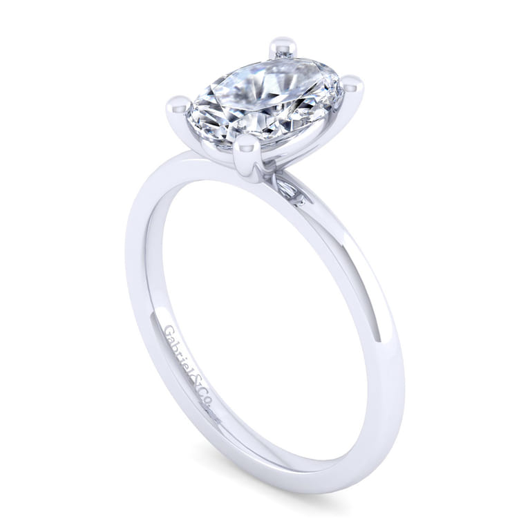 Paula - 14K White Gold Oval Diamond Engagement Ring - Shot 3