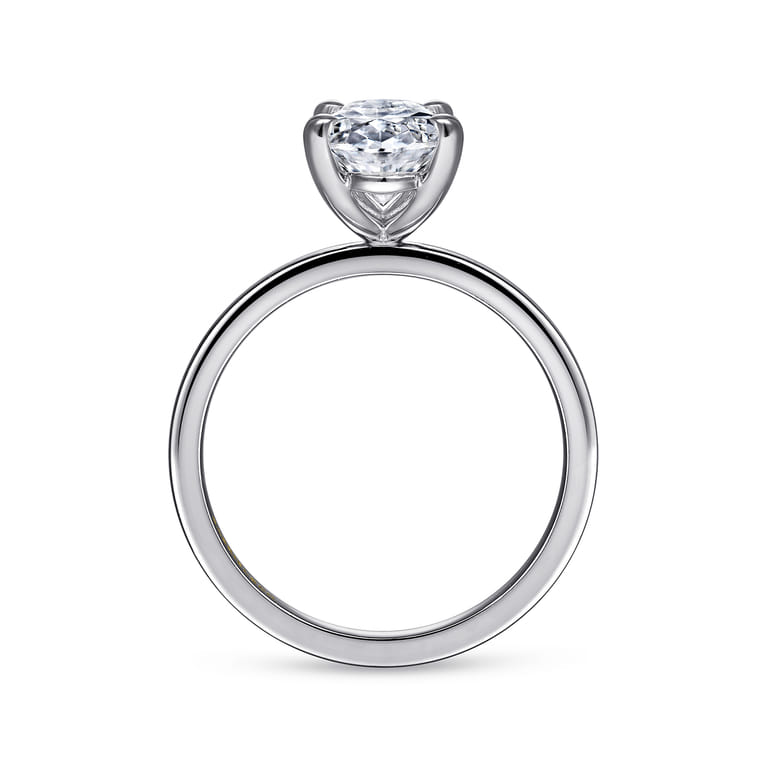 Paula - 14K White Gold Oval Diamond Engagement Ring - Shot 2