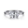 Larissa - 14K White Gold East West Oval Solitaire Engagement Ring