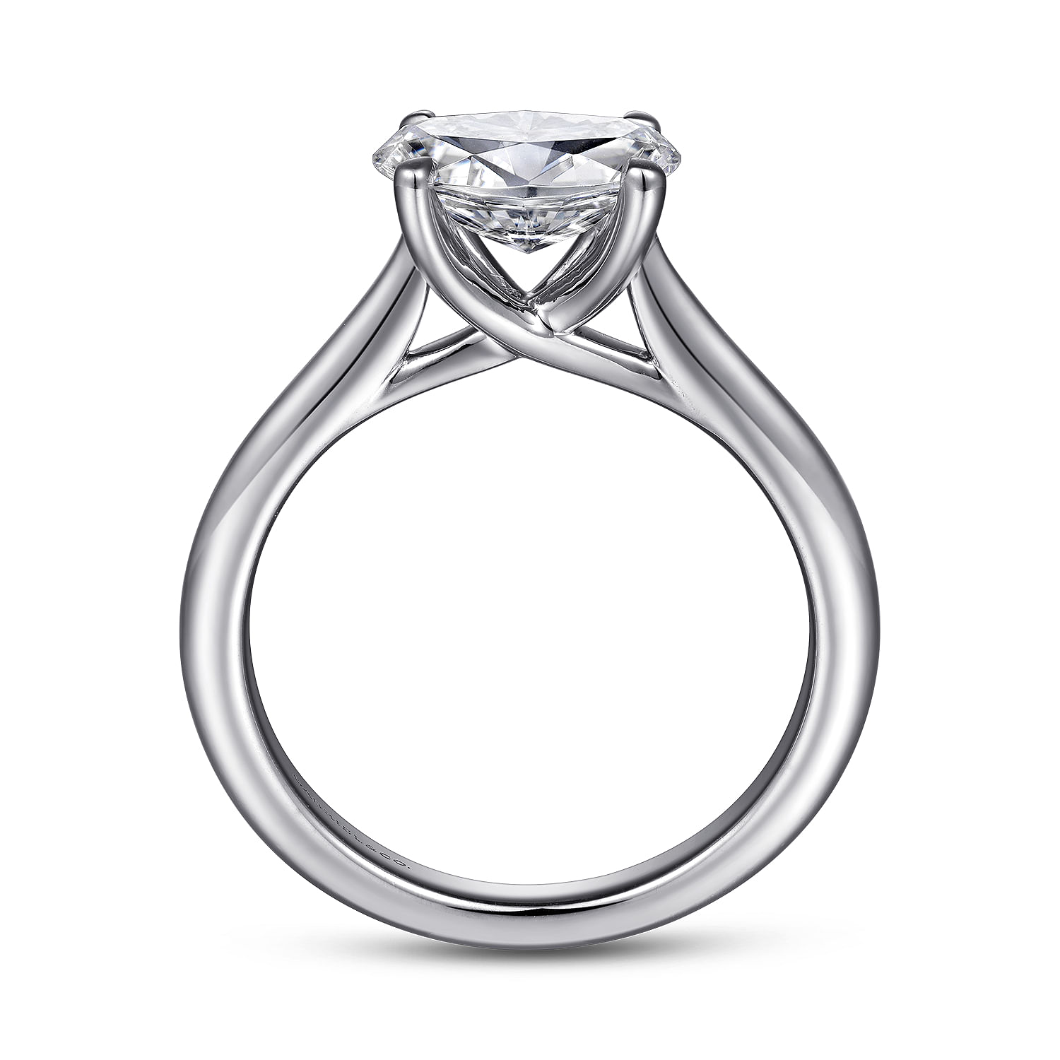 Larissa - 14K White Gold East West Oval Solitaire Engagement Ring - Shot 2