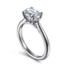 Larissa - 14K White Gold East West Oval Solitaire Engagement Ring