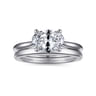 Larissa - 14K White Gold East West Oval Solitaire Engagement Ring