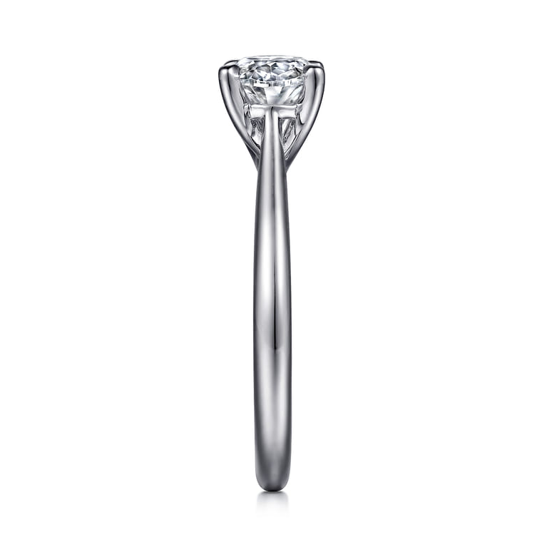 Larissa - 14K White Gold East West Oval Solitaire Engagement Ring - Shot 5