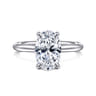 Lark - 14K White Gold Oval Solitaire Engagement Ring