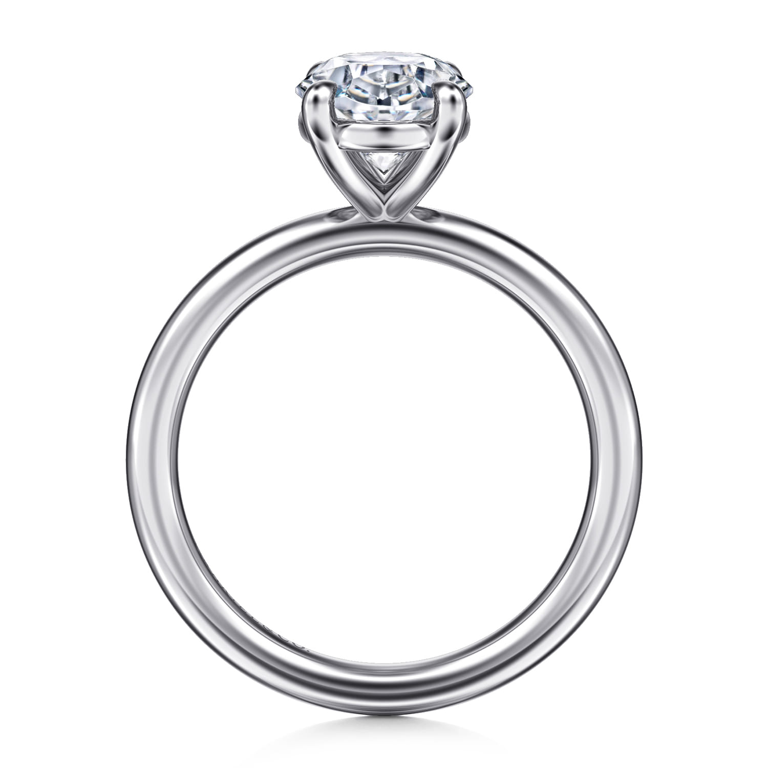 Lark - 14K White Gold Oval Solitaire Engagement Ring - Shot 2