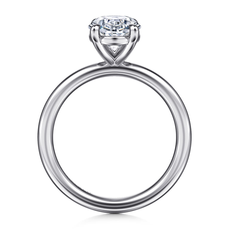 Lark - 14K White Gold Oval Solitaire Engagement Ring - Shot 2
