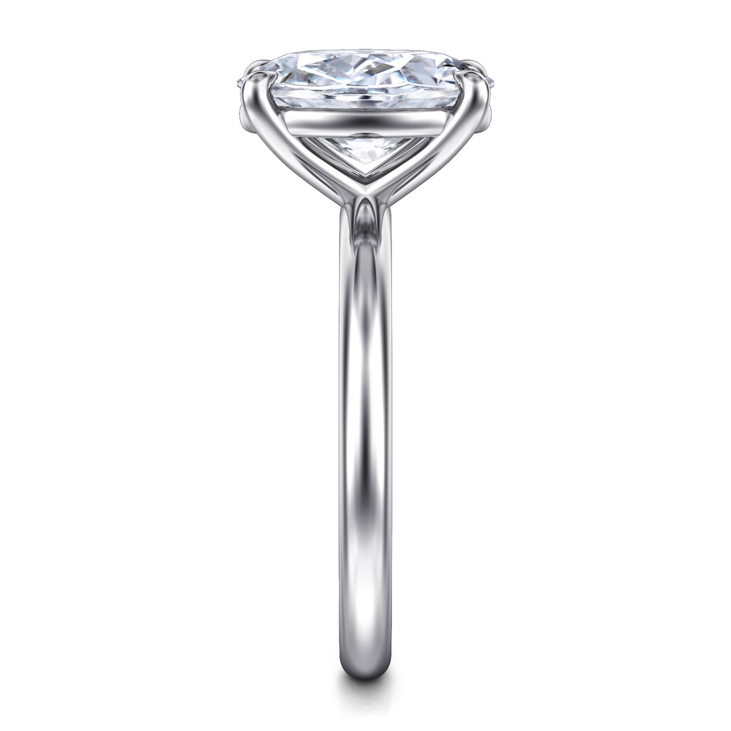 Lark - 14K White Gold Oval Solitaire Engagement Ring - Shot 5
