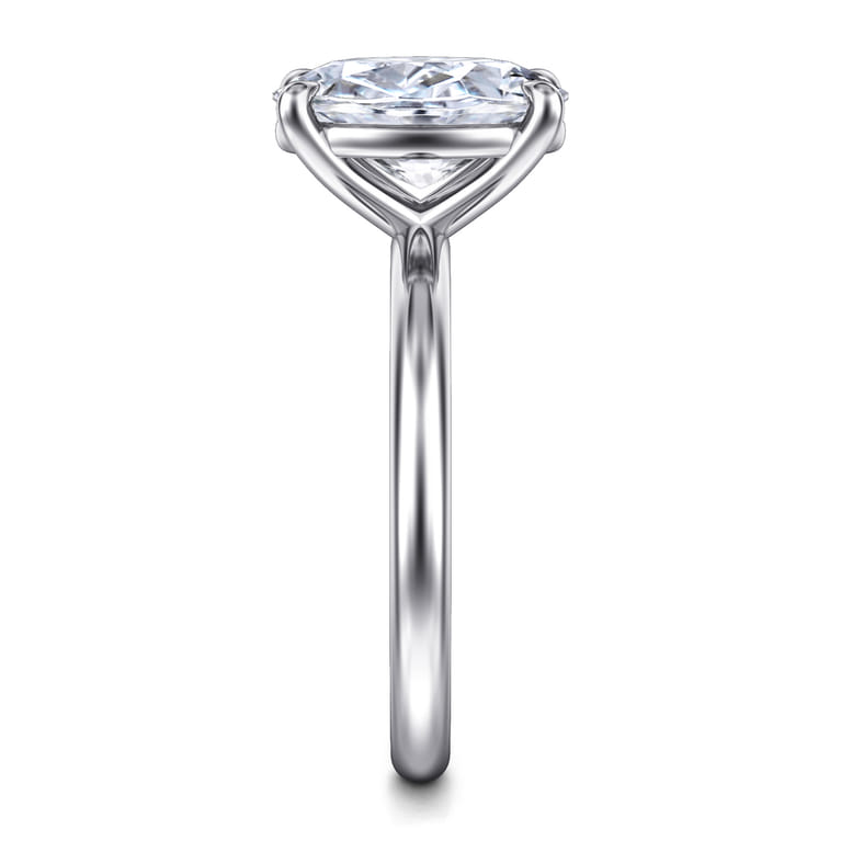 Lark - 14K White Gold Oval Solitaire Engagement Ring - Shot 5