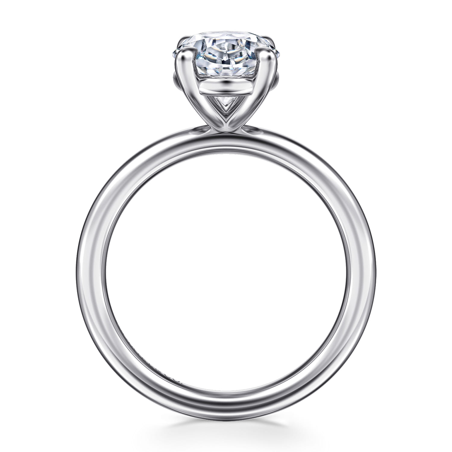 Lark - 14K White Gold Oval Solitaire Engagement Ring - Shot 2