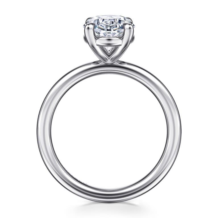 Lark - 14K White Gold Oval Solitaire Engagement Ring - Shot 2