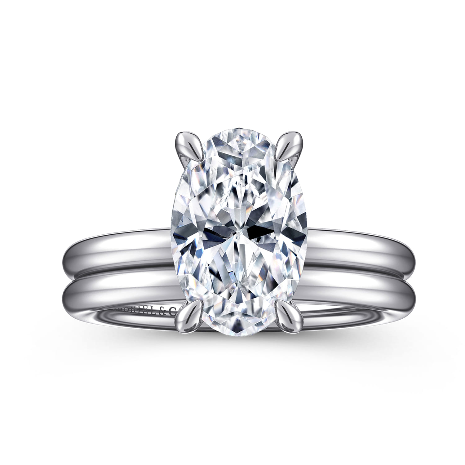 Lark - 14K White Gold Oval Solitaire Engagement Ring - Shot 4