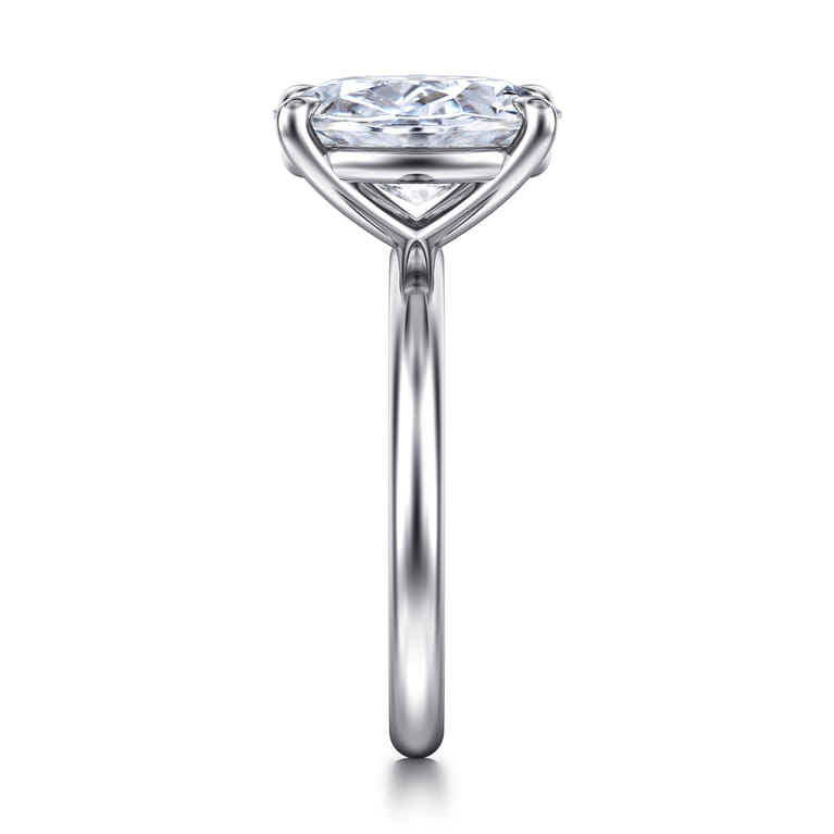 Lark - 14K White Gold Oval Solitaire Engagement Ring - Shot 5