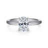 Lark - 14K White Gold Oval Solitaire Engagement Ring