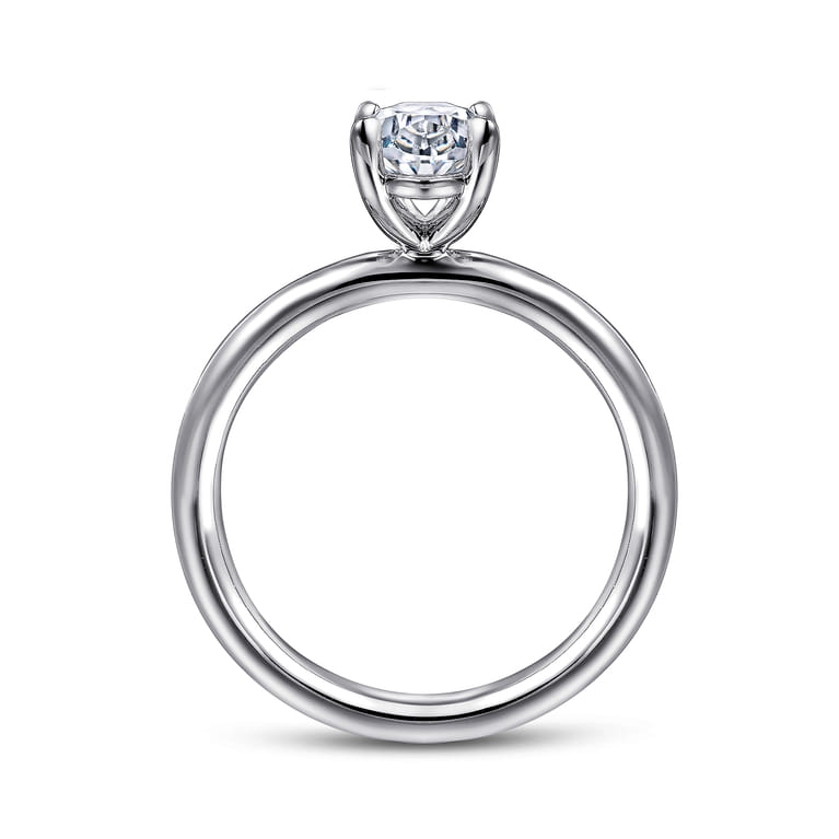 Lark - 14K White Gold Oval Solitaire Engagement Ring - Shot 2