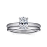 Lark - 14K White Gold Oval Solitaire Engagement Ring
