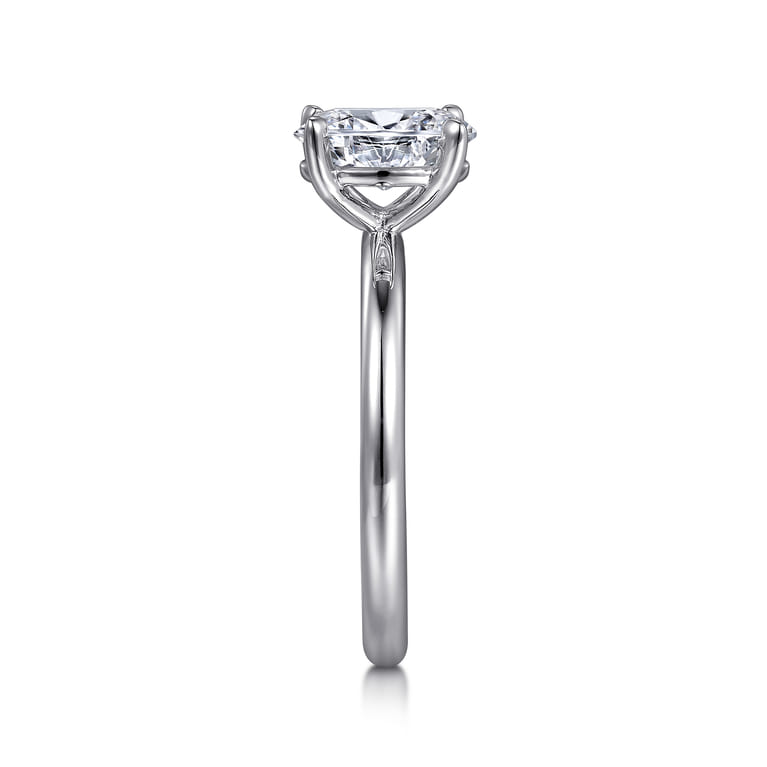 Lark - 14K White Gold Oval Solitaire Engagement Ring - Shot 5