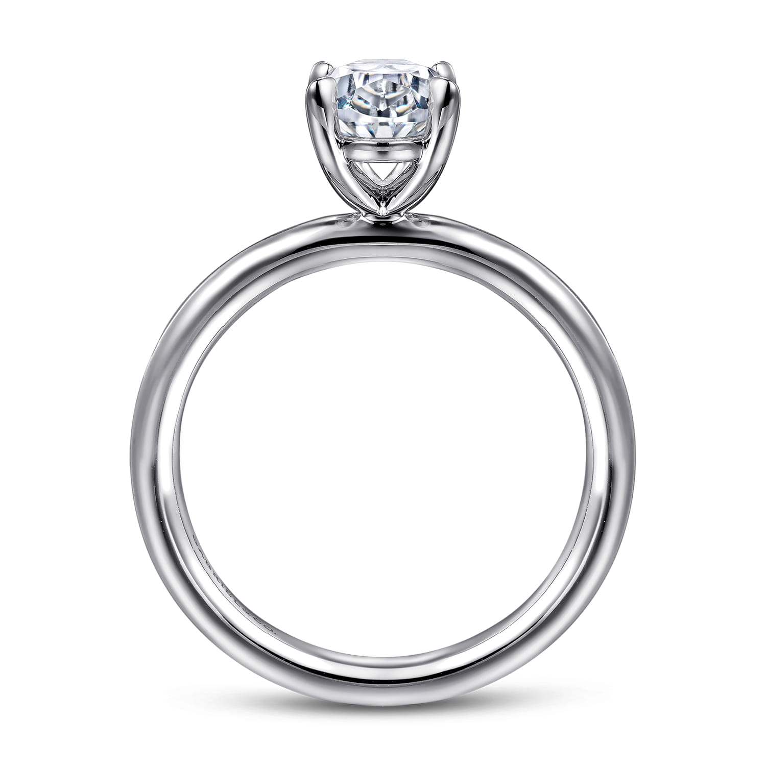 Lark - 14K White Gold Oval Solitaire Engagement Ring - Shot 2