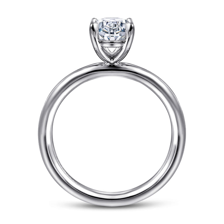 Lark - 14K White Gold Oval Solitaire Engagement Ring - Shot 2