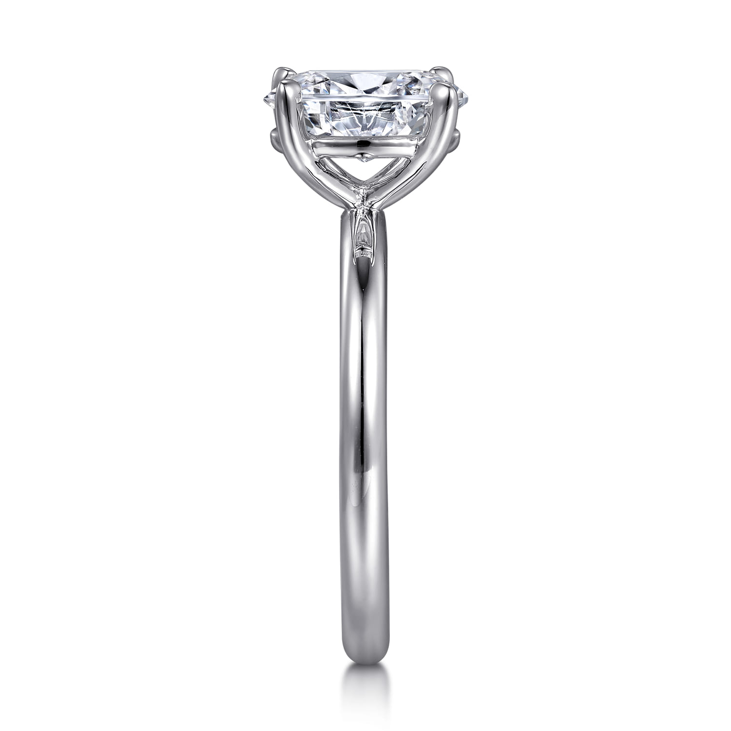 Lark - 14K White Gold Oval Solitaire Engagement Ring - Shot 5