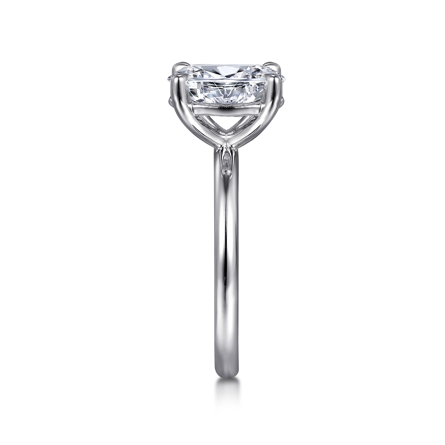 Lark - 14K White Gold Oval Solitaire Engagement Ring - Shot 5