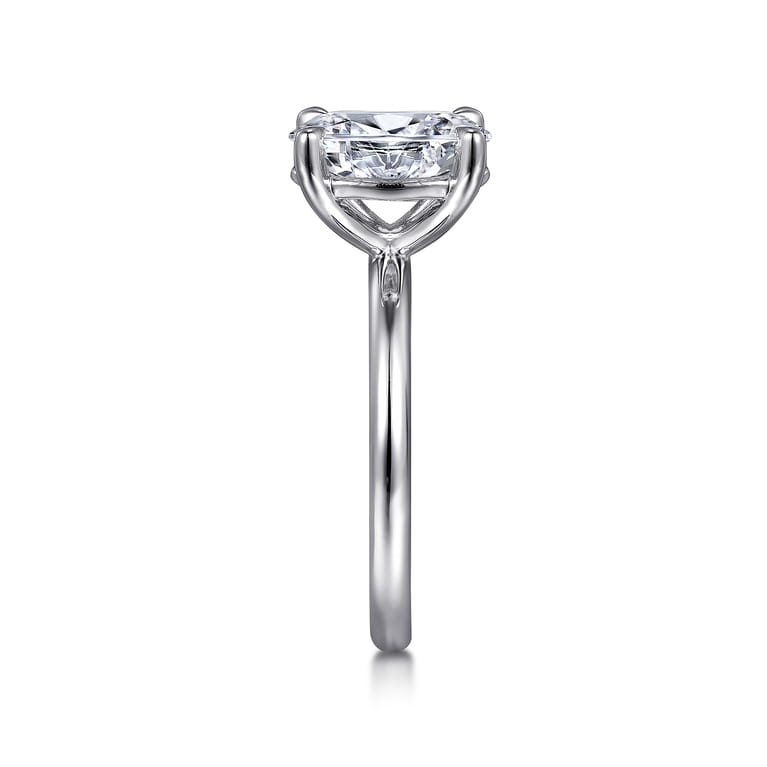 Lark - 14K White Gold Oval Solitaire Engagement Ring - Shot 5