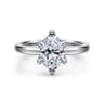 Emma - 14K White Gold Oval Solitaire Engagement Ring