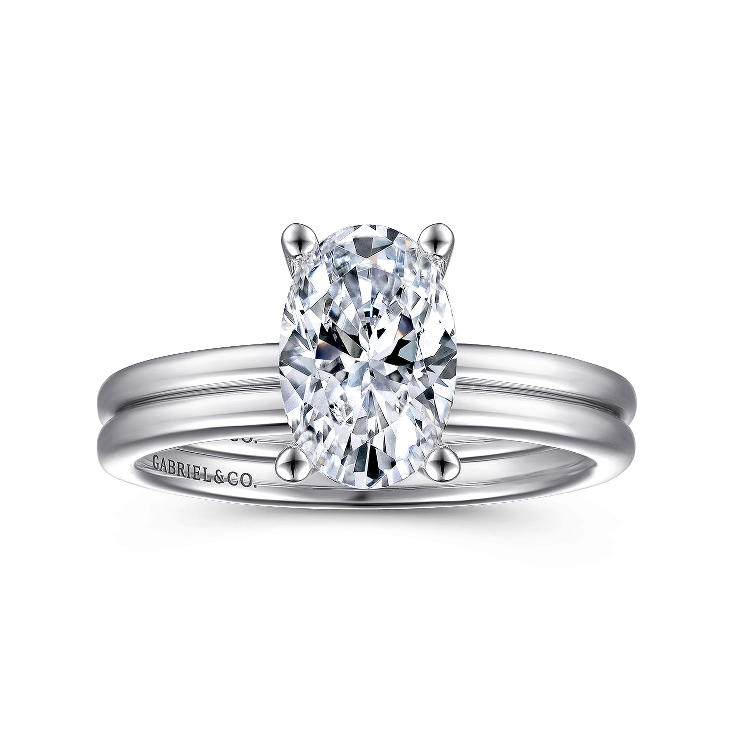 Evelina - 14K White Gold Solitaire Diamond Engagement Ring - Shot 4