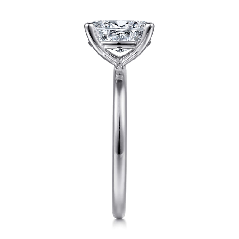 Evelina - 14K White Gold Solitaire Diamond Engagement Ring - Shot 5