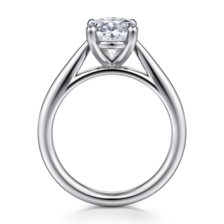 Bambi - 14K White Gold Oval Diamond Engagement Ring - Shot 2